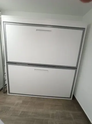 Cama Litera Plegable Gris y Blanca