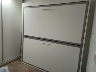 Cama Litera Plegable Gris y Blanca