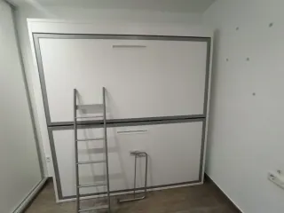 Cama Litera Plegable Gris y Blanca