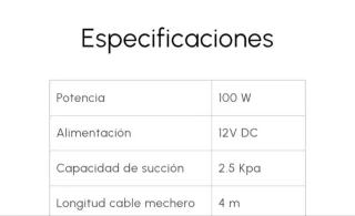 Aspiradora Coche Casals VAC100-B