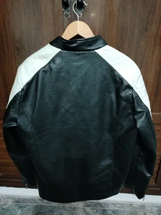 Chaqueta Moto Negra y Blanca Talla 2XL