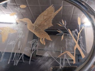 Vassoio Vintage anni 80 decorazioni oro 24Kt