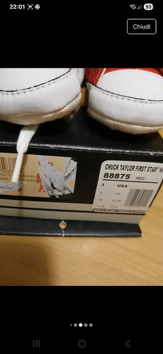 Converse rosse neonato tg 19 EUR / 3 USA