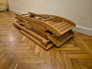 Mesa y 2 Sillas Plegables Madera Balcón