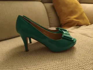 Tacones turquesa con lazo talla 40 sin estrenar