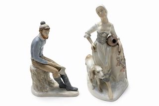 Pareja Figuras Porcelana Estilo Lladró