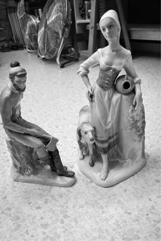 Pareja Figuras Porcelana Estilo Lladró
