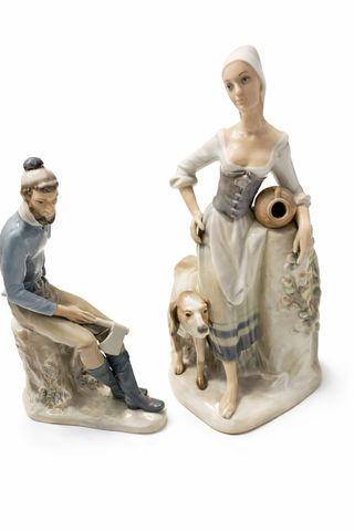 Pareja Figuras Porcelana Estilo Lladró