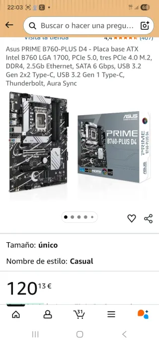 Placa Base ASUS PRIME B760-PLUS D4