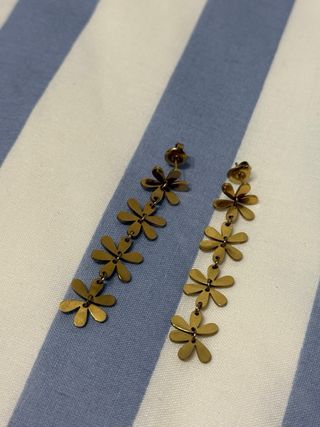 Conjunto 5 pares pendientes corazón rosa