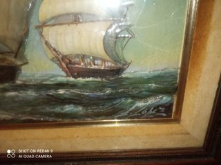 Pareja Cuadros Barcos L. López Relieve