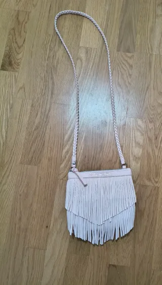 Bolso bandolera niña flecos rosa del HyM