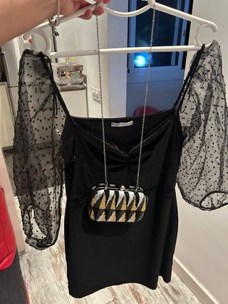 Vestido floral azul y rosa