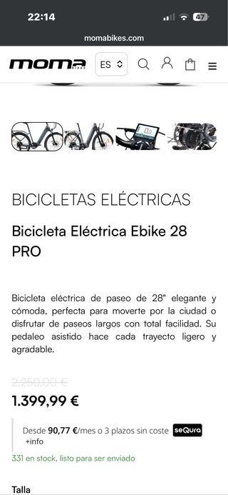 Bicicleta Eléctrica Moma