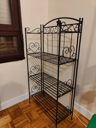 Scaffale in ferro nero a 3 ripiani