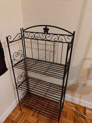 Scaffale in ferro nero a 3 ripiani
