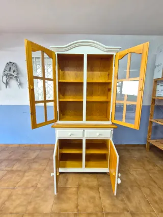 Alacena rústica madera y cristal