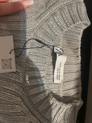 Jersey Zara Plateado XS
