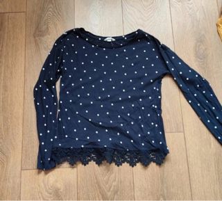 Blusa Springfield lunares con encaje