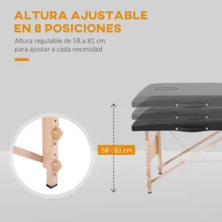 Camilla de masaje plegable negra