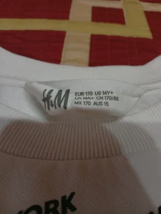 Sudadera H&M New York Blanca