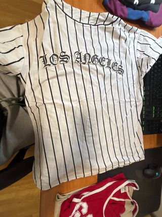 Camiseta estilo béisbol WXYZ rayas L