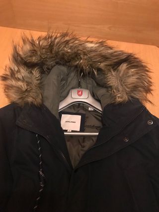 Giacca parka Jack & Jones blu con pellicciotto