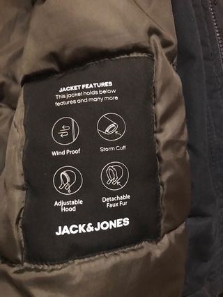Giacca parka Jack & Jones blu con pellicciotto