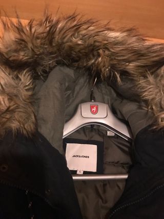 Giacca parka Jack & Jones blu con pellicciotto