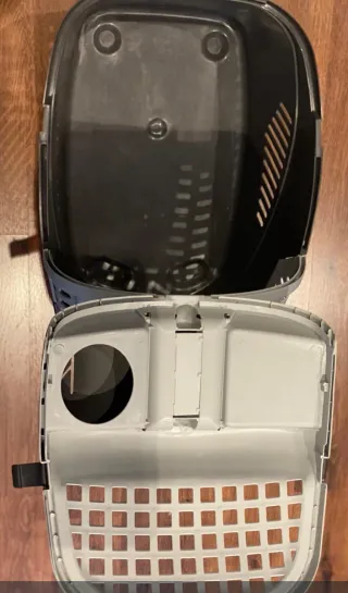 Transportín gato/perro gris y blanco