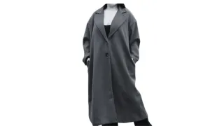 Abrigo de paño naranja mujer