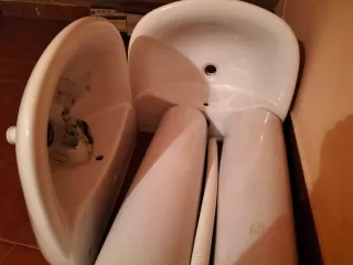 Lavabo de porcelana blanco