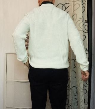 Maglione Sonny Bono fantasia Jaquard bianco L