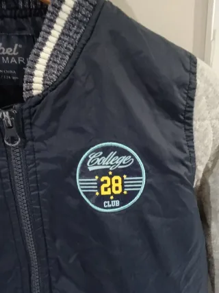 Chaqueta Bomber Rebel Primary Azul Marino y Gris