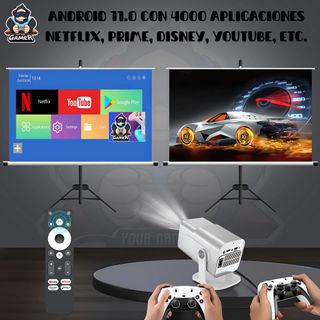 Proyector Consola con Android, Apps y Juegos Retro