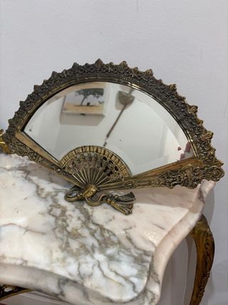 Espejo Abanico Bronce Mesa