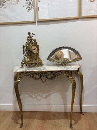 Espejo Abanico Bronce Mesa