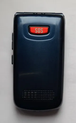 Teléfono móvil azul tipo concha