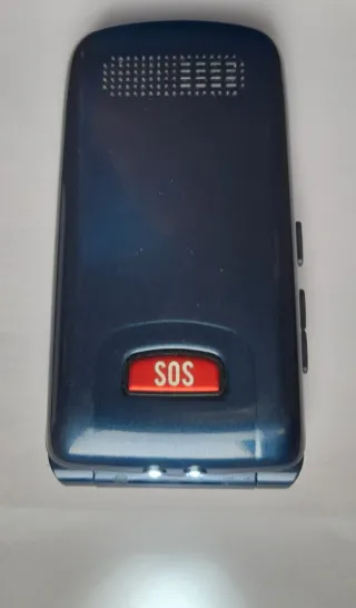 Teléfono móvil azul tipo concha