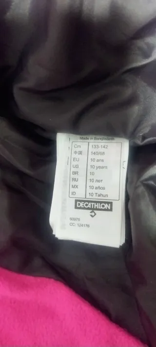 Mono de nieve Wedze niña rosa  Talla 10