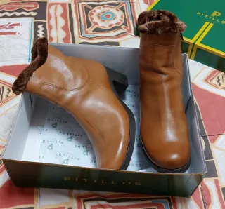 Botines Pitillos Piel Mujer Marrones