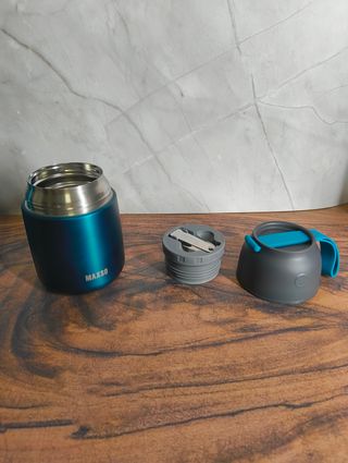 Set Termos Comida MAXSO Azul y Gris