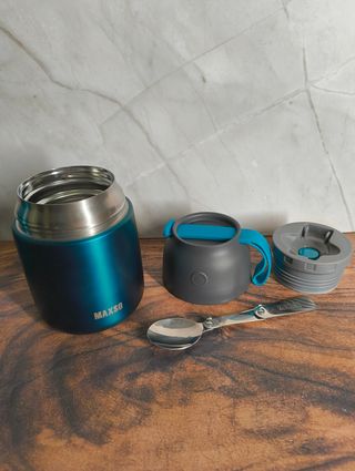 Set Termos Comida MAXSO Azul y Gris