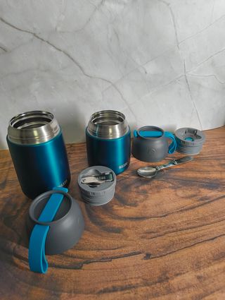 Set Termos Comida MAXSO Azul y Gris