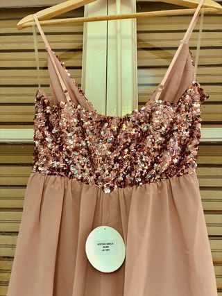 Vestido Fiesta Lentejuelas Rosa - Talla Única