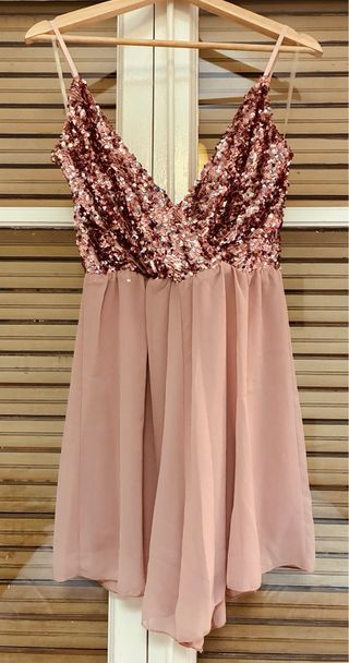Vestido Fiesta Lentejuelas Rosa - Talla Única
