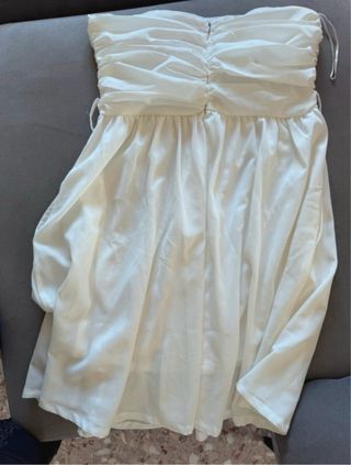 Vestido Sycowo Paris blanco fruncido