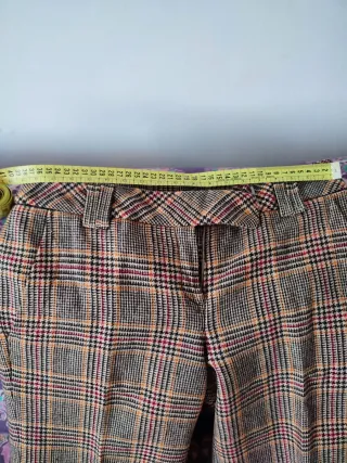 Pantalón Palazzo Estilo Príncipe de Gales Forrado