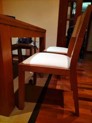 Mesa y 6 Sillas Comedor Madera maciza de castaño
