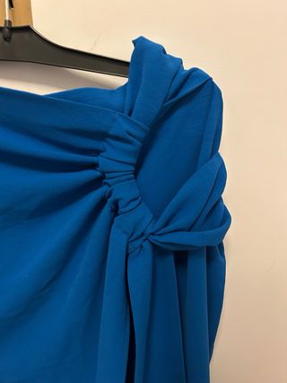 Falda azul talla M con nudo a conjunto con zapatos